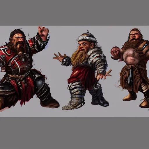 Prompt: dwarf fighting in an epic scene, concept art, trending on artstation, 4k