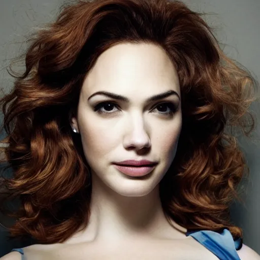 Image similar to portrait of christina hendricks and gal gadot and kate upton hybrid by mario testino, headshot, detailed, award winning, sony a 7 r