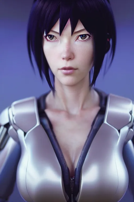 Image similar to weta disney pixar movie still portrait photo of ghost in the shell anime : : as motoko kusanagi by pixar : : by ilya kuvshinov, rossdraws, artgerm, maxim cover, octane render, 3 d, volumetric lighting, anti aliasing, raytracing : :