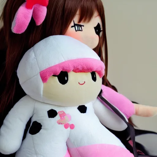 Image similar to cute fumo plush of a girl who controls time