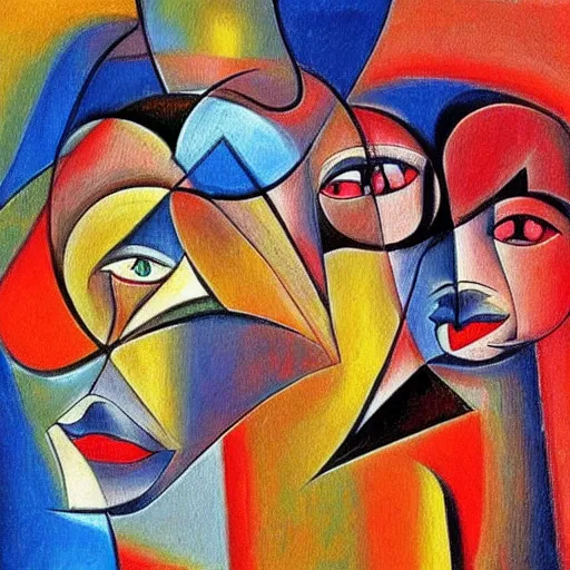 Image similar to intricate, amazing, abstract, cubism, painting by abudel ruzivantz