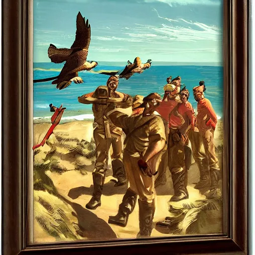 stout cortez with eagle eyes stared at the pacific and Stable