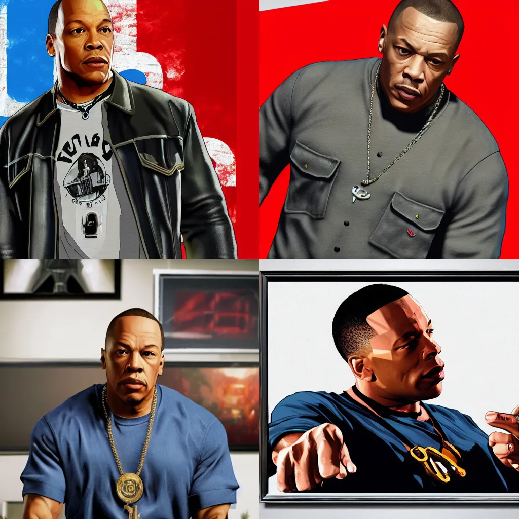 dr dre in the gta v loading screen, masterpiece, 8 k, | Stable ...