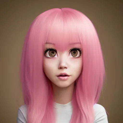 Prompt: A portrait of Nikki from Shining Nikki and Love, a cute 3d cgi toon young woman with long light pink hair, full bangs, hazel eyes, full face, light makeup, pale skin, Chinese heritage, cute outfit, medium shot, mid-shot, hyperdetailed, 8k, trending on artstation, as a Pixar character