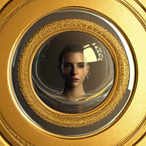 Prompt: tilt shift huge intricate reflection refraction marble gold obsidian preraffaellite portrait photography cut, octane, artstation render 8 k