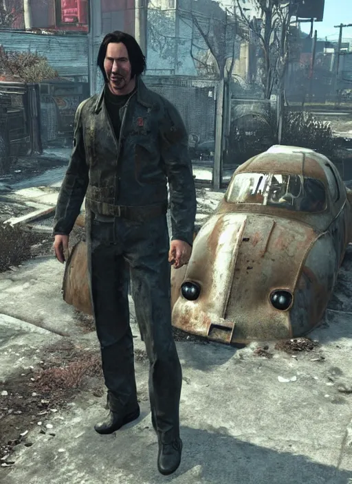 Image similar to keanu reeves in fallout 4