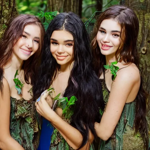 Prompt: madison beer the happy forest nymphs. 4k 8k photography