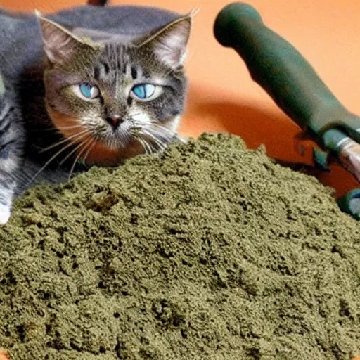 Prompt: cats going to war over catnip prices