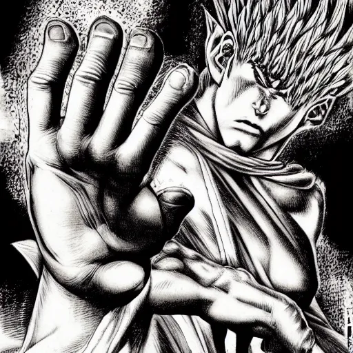 Image similar to the hand of god by kentaro miura