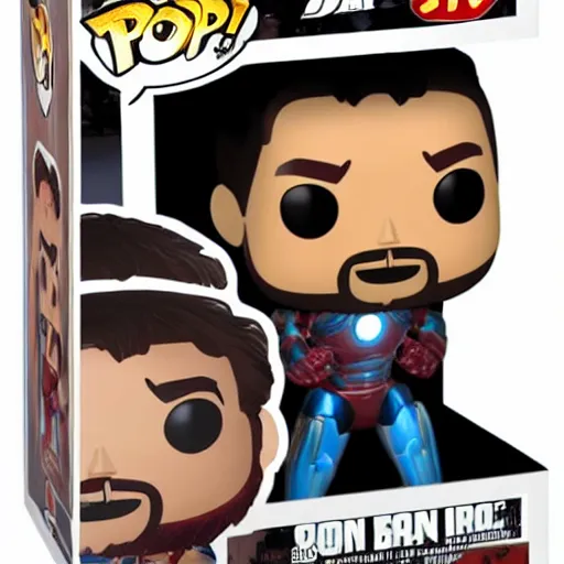 Prompt: iron man as funko pop toy