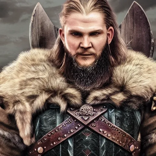 Prompt: twitch streamer adin ross and vikings 4 k detailed super realistic