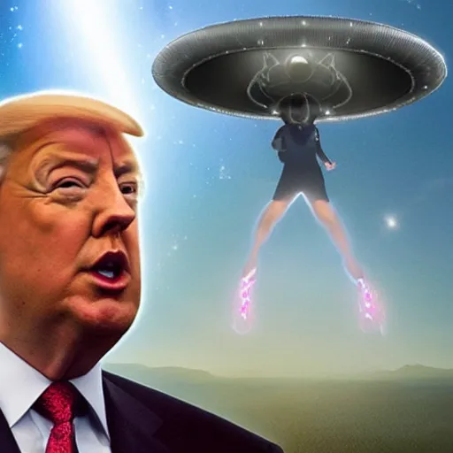 Prompt: the president getting abducted by aliens