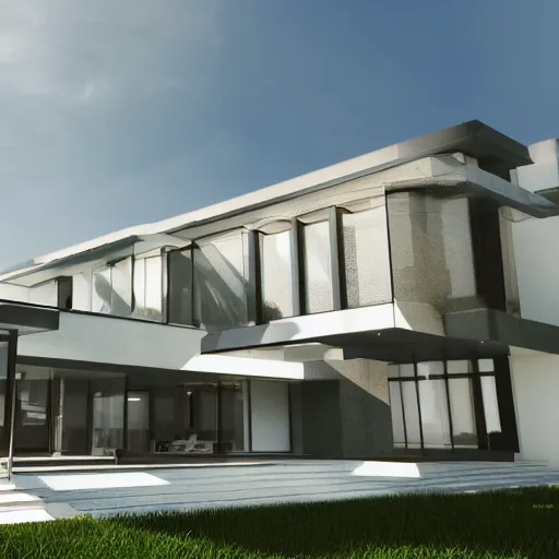 Image similar to still photo of an architecture accurate modern mansion, highly detailed, photorealistic portrait, bright studio setting, studio lighting, crisp quality and light reflections, unreal engine 5 quality render