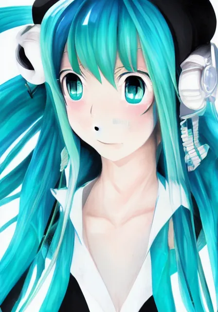 Prompt: A impressive anime portrait of Hatsune Miku, by Yoneyama Mai, illustration, trending on ArtStation, deviantart, two-dimensional