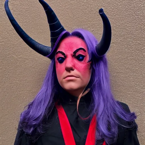 Image similar to photo of a real life tiefling