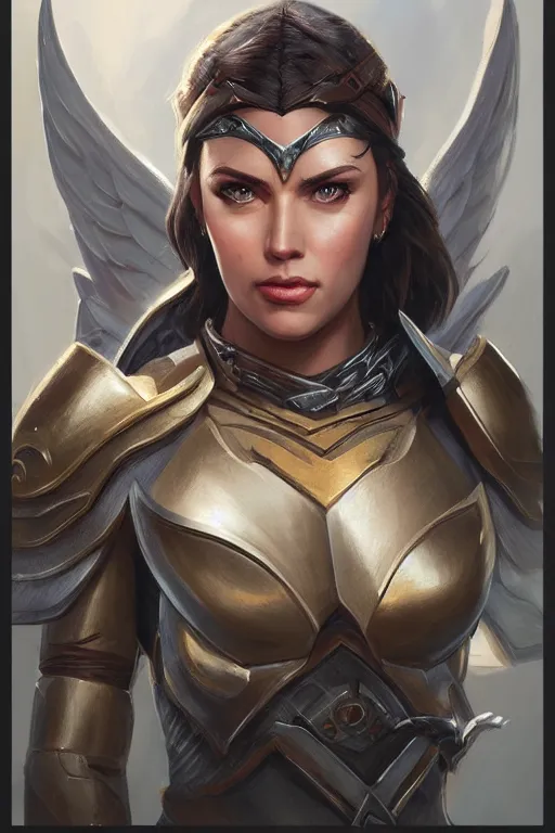 Image similar to amazon valkyrie athena, d & d, fantasy, portrait, highly detailed, headshot, digital painting, trending on artstation, concept art, sharp focus, illustration, art by artgerm and greg rutkowski and magali villeneuve