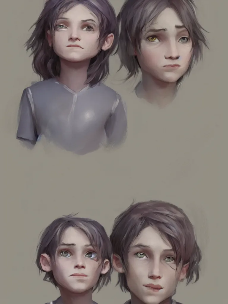 Prompt: gorgeous androgynous child by disney concept artists, blunt borders, eye contact, godly light,