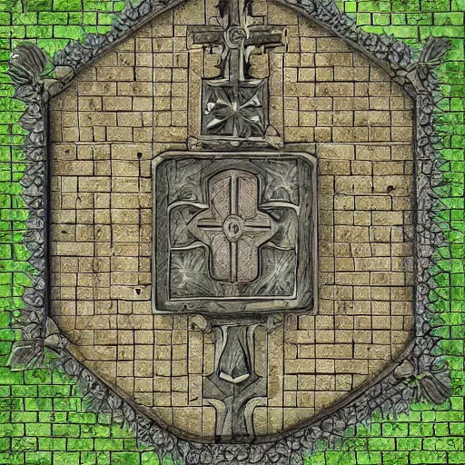 Prompt: medieval cemetery, highly detailed, digital art, isometric