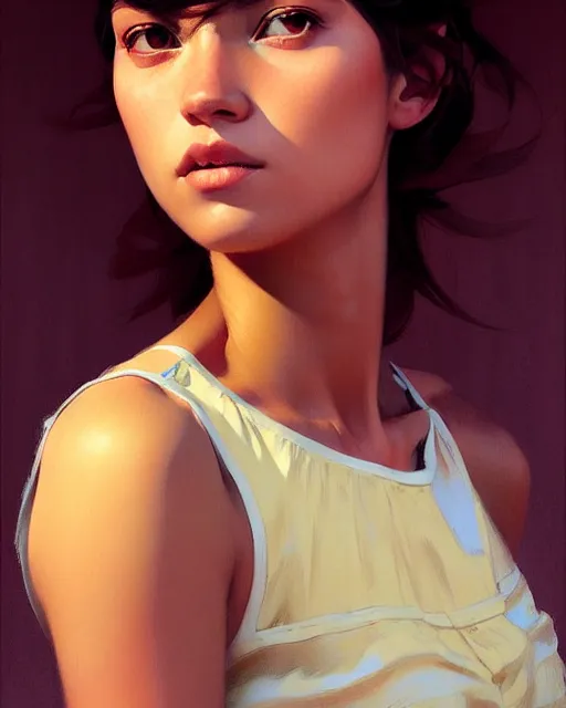 Prompt: stylized portrait of an artistic pose, composition, young indigenous girl, realistic shaded, fine details, realistic shaded lighting poster by ilya kuvshinov, magali villeneuve, artgerm, jeremy lipkin and michael garmash and rob rey