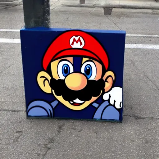 Prompt: homeless mario