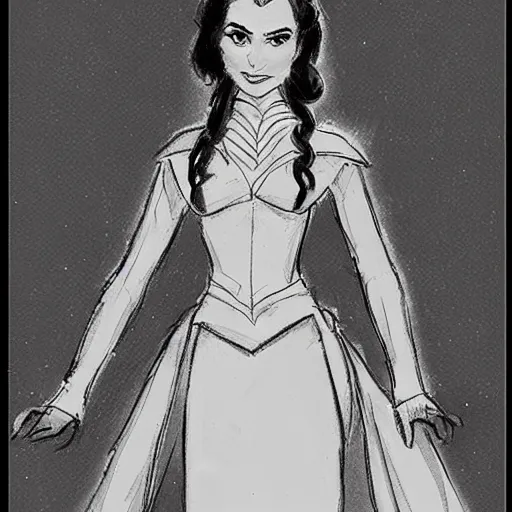 Image similar to milt kahl sketch of victoria justice as princess padme from star wars episode 3