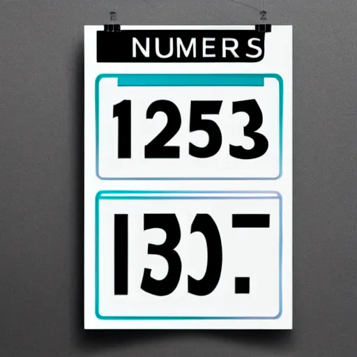 Prompt: a poster of numbers