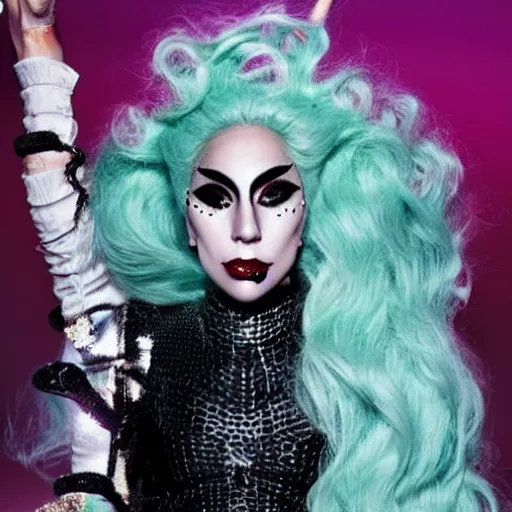 Prompt: lady gaga as medusa