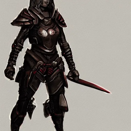 Image similar to scifi female warrior, d & d, science fiction, fantasy, concept art, matte, sharp focus, illustration, concept art, character art,