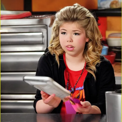 Image similar to sam puckett ordering pizza during icarly