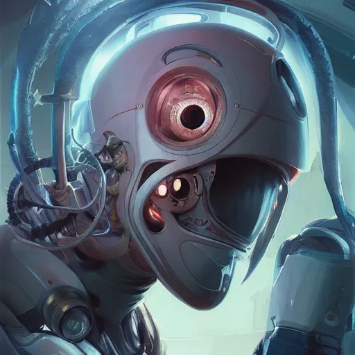 Image similar to Full shot of a squid monster astronaut defined facial features, intricate abstract. cyberpunk, symmetrical facial features. By Ruan Jia and Artgerm and Range Murata and WLOP and Ross Tran and William-Adolphe Bouguereau and Beeple. Key Art. Fantasy Illustration. award winning, Artstation, intricate details, realistic, Hyperdetailed, 8k resolution.