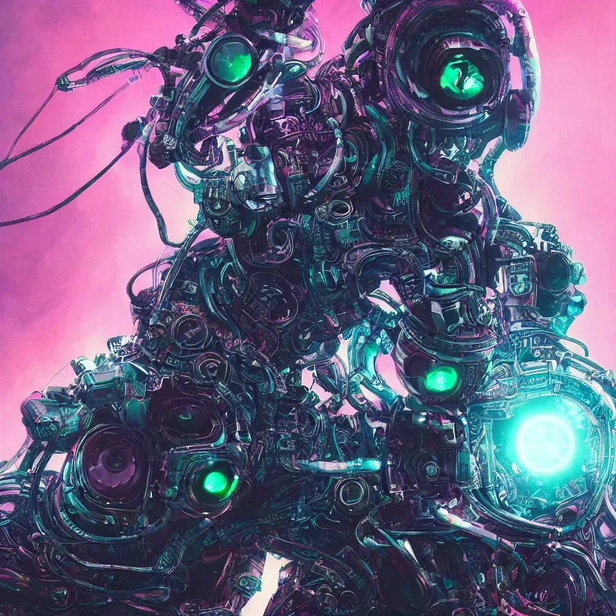 Prompt: portrait of a squid monster astronaut. full body portrait, intricate abstract. cyberpunk, intricate artwork. neon eyes, by Tooth Wu, wlop, beeple. octane render, trending on artstation, greg rutkowski very coherent symmetrical artwork. cinematic, hyper realism, high detail, octane render, 8k, minimalistic, hyperrealistic surrealism, award winning masterpiece with incredible details, a surreal vaporwave liminal space, highly detailed, trending on ArtStation
