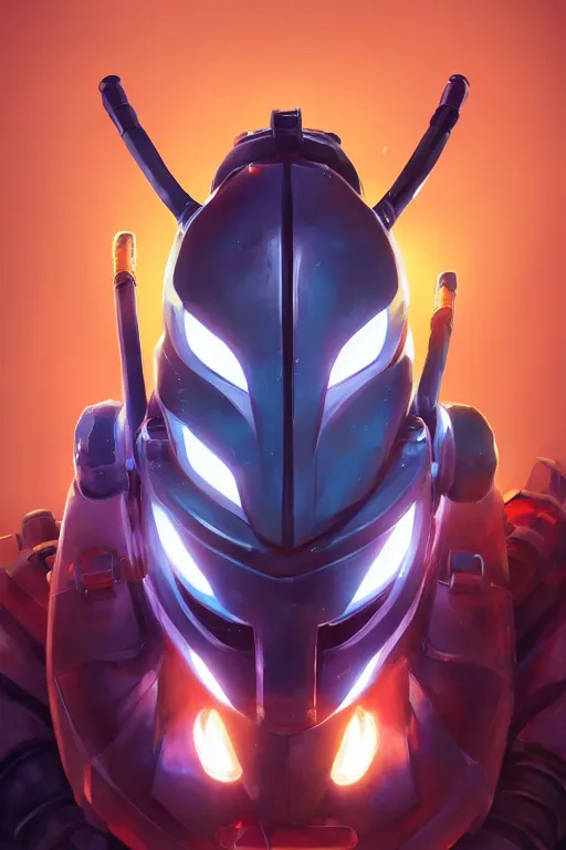 Image similar to epic mask helmet robot ninja portrait stylized as fornite style game design fanart by concept artist gervasio canda, behance hd by jesper ejsing, by rhads, makoto shinkai and lois van baarle, ilya kuvshinov, rossdraws global illumination radiating a glowing aura global illumination ray tracing hdr render in unreal engine 5