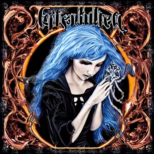 Image similar to gothic cinderella, heavy metal album cover