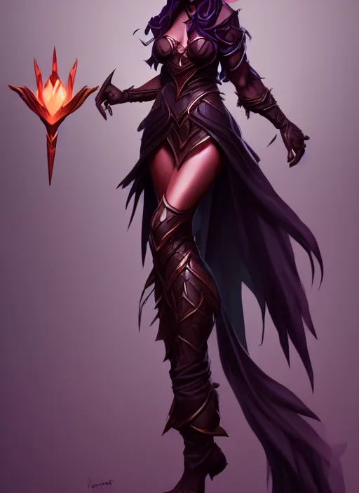 Prompt: dark sorceress fullbody pose, highly detailed, artgerm style, artstation, soft light, sharp focus, illustration, character design, concept art