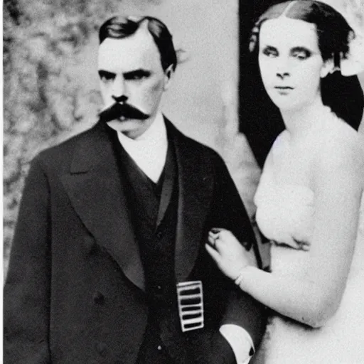 Image similar to wedding photography, friedrich nietzsche posing for his portrait photo