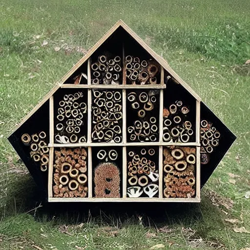 Image similar to insect hotel designed by Zaha Hadid