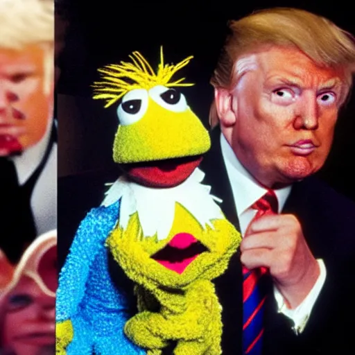 Image similar to donald trump muppet, jim henson