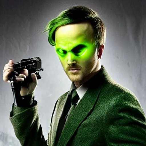 Image similar to “ aaron paul as the riddler in batman movie ”