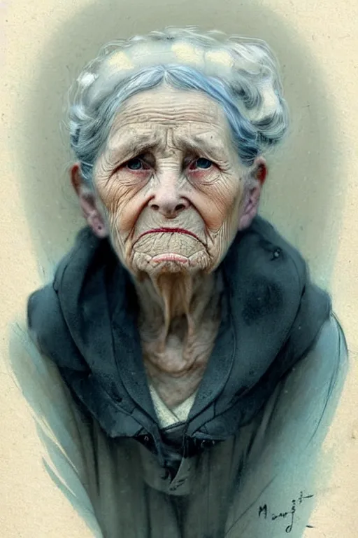 Image similar to ( ( ( ( ( 1 9 5 0 s retro future face portrait of an old woman. muted colors. ) ) ) ) ) by jean - baptiste monge!!!!!!!!!!!!!!!!!!!!!!!!!!!!!!