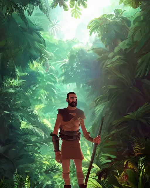 Prompt: portrait of karim benzema as a spanish conquistador in a jungle, by rhads, makoto shinkai and lois van baarle, studio ghibli color scheme, highly detailed, rim light, cinematic lighting, illustration, art, octane render, very coherent, cinematic, hyper realism, high detail, 8 k