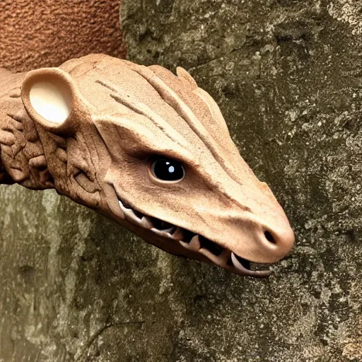 Prompt: stegoceras, mouse face teeth ears, photo realistic, epic pose