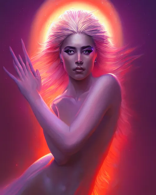 Image similar to painting of stunning otherworldly goddess of beauty rising from the void, highly detailed, digital painting, artstation, concept art, smooth, sharp focus, illustration, 8 k