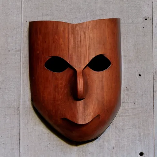 Prompt: robot wooden mask