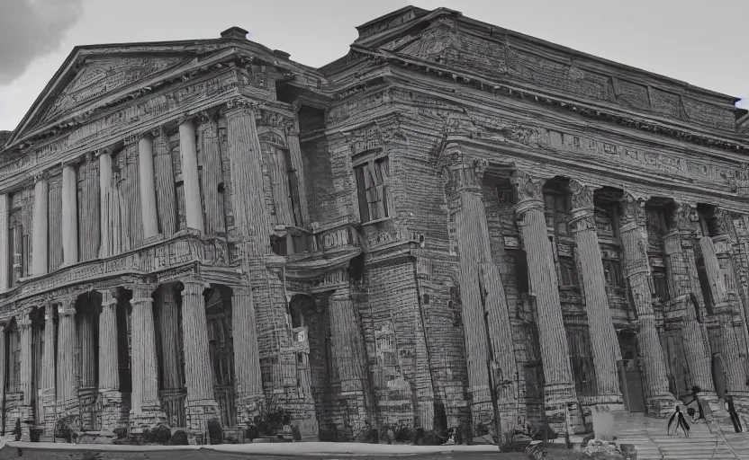 Prompt: ''a photo of a museum building made of oreo''