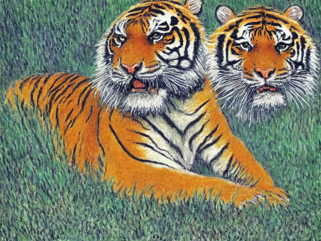 Image similar to a tiger drawn by monet