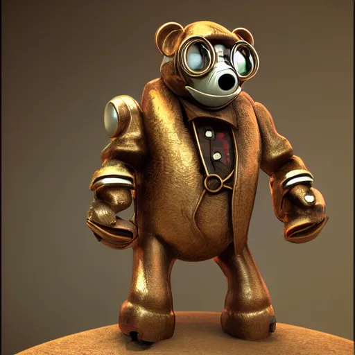 Image similar to steampunk monkey, portrait, robot, concept art, rim light, sharp focus, tilt shift, octane render, anime, moebius, highly detailed