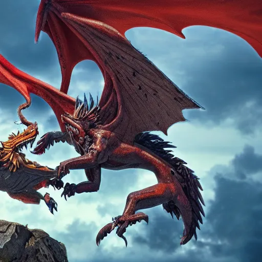 Prompt: gryphon fighting a dragon highly detailed 8 k