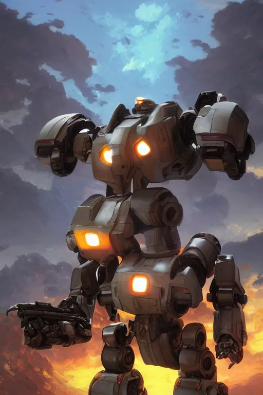 Image similar to mechwarrior 5 : mercenaries mech megaman transformer robot boss tank engine game octane render, 4 k, hd 2 0 2 2 3 d cgi rtx hdr style chrome reflexion glow fanart jesper ejsing, by rhads, makoto shinkai borderlands and by feng zhu rossdraws artstation by digital cinematic pixar and disney unreal zbrush central hardmesh