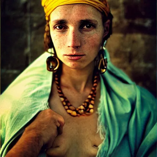 Image similar to Beautiful 16th Century Barbary Coast pirate Woman with Ginger hair and Golden hooped earrings photography by Steve McCurry