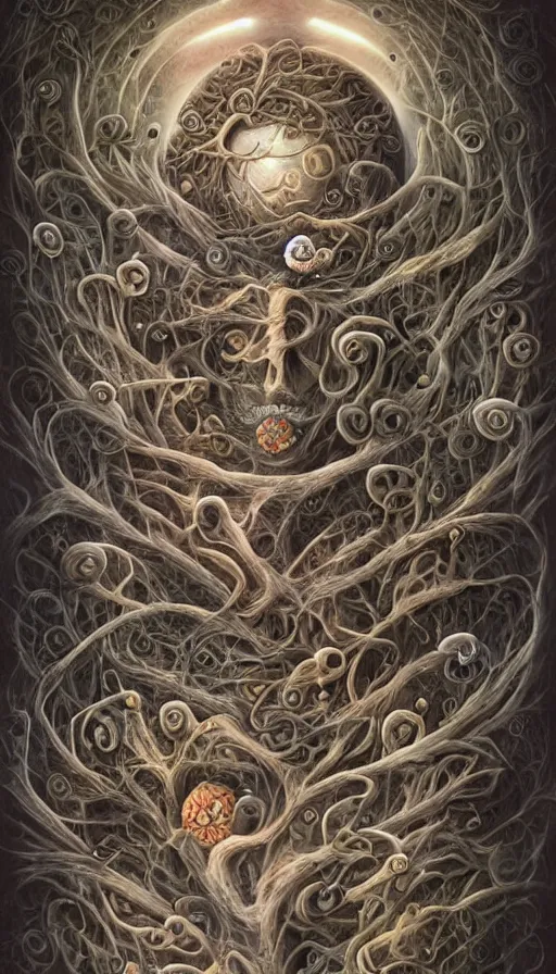 Prompt: life and death mixing together, by naoto hattori